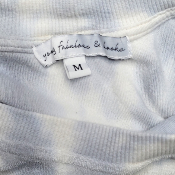 💚YOUNG FABULOUS AND BROKE TIE DYE CROPPED TERRY CLOTH SWEATSHIRT, SZ MEDIUM - Picture 6 of 10